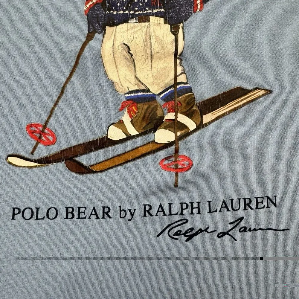 Polo Ralph Lauren Polo Bear Ski T Shirt Mens M Blue Classic Fit Graphic Tee